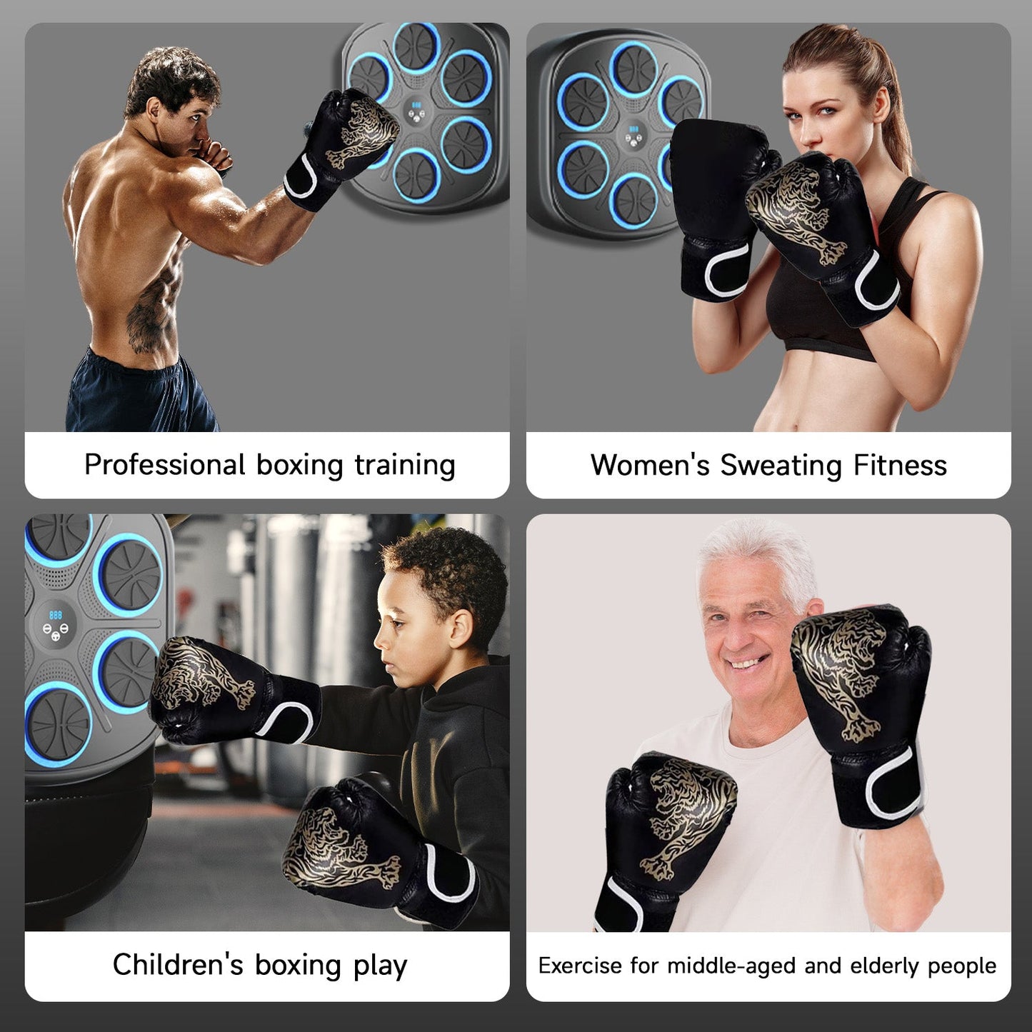 Uviva Music Boxing Machine with Boxing Gloves