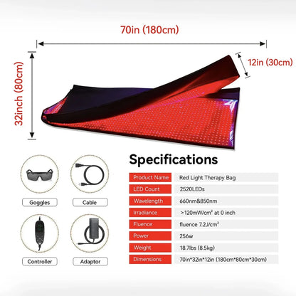 Red and Near-Infrared Light Therapy Mat for Whole Body